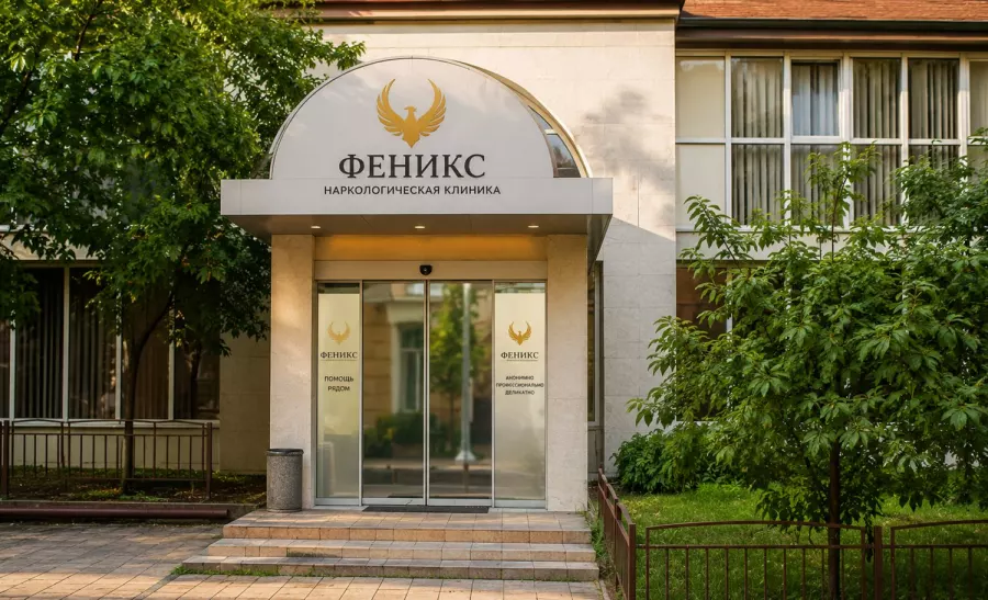 Вход в наркологическую клинику «Феникс» в Вельске